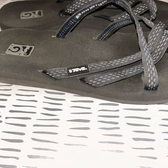 Teva Gray Olowahu Womens‎ Mush Flip Flop Sandals Slides Size 9 Beach Festival - Picture 5 of 9